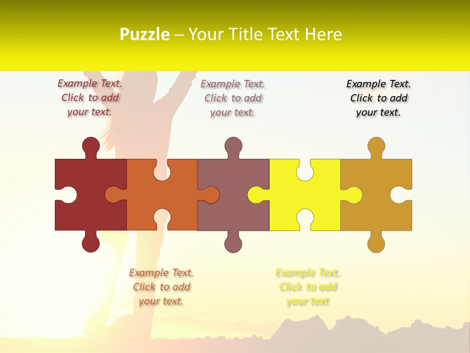 A Woman Raising Her Arms In The Air PowerPoint Template