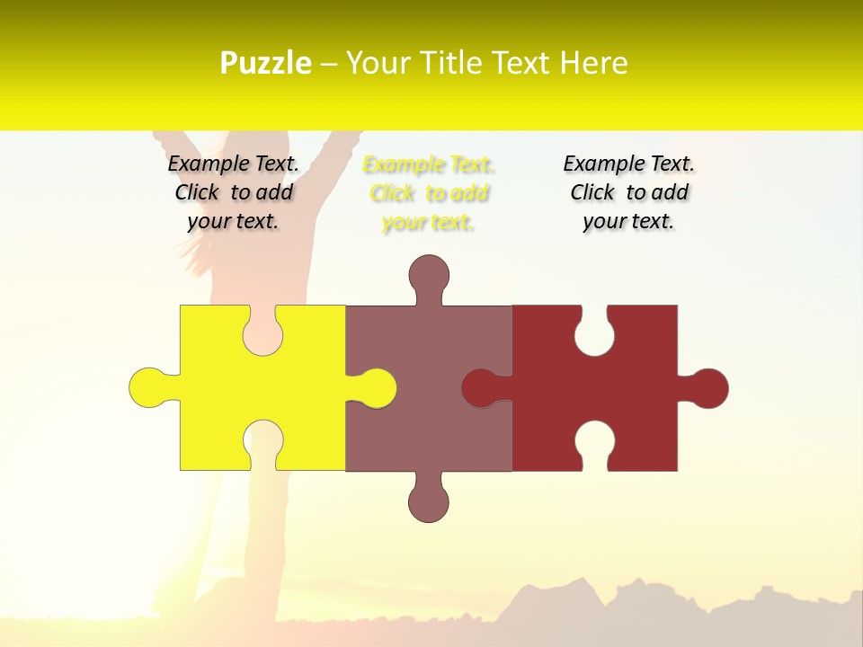 A Woman Raising Her Arms In The Air PowerPoint Template