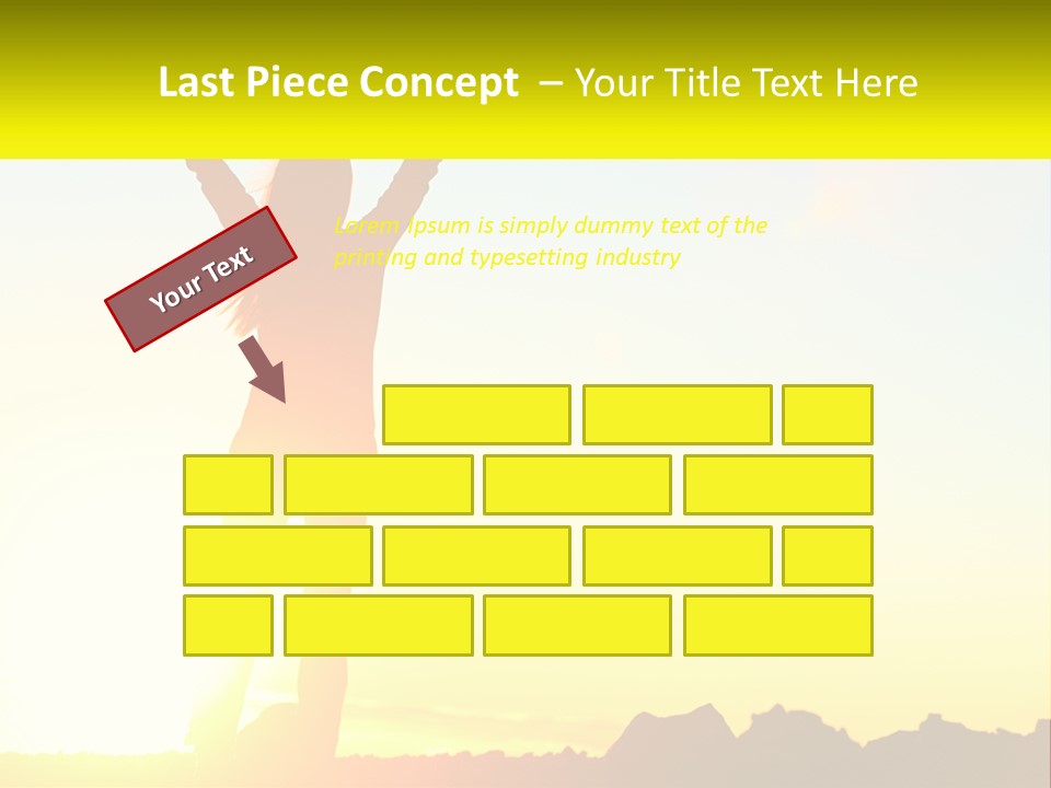 A Woman Raising Her Arms In The Air PowerPoint Template