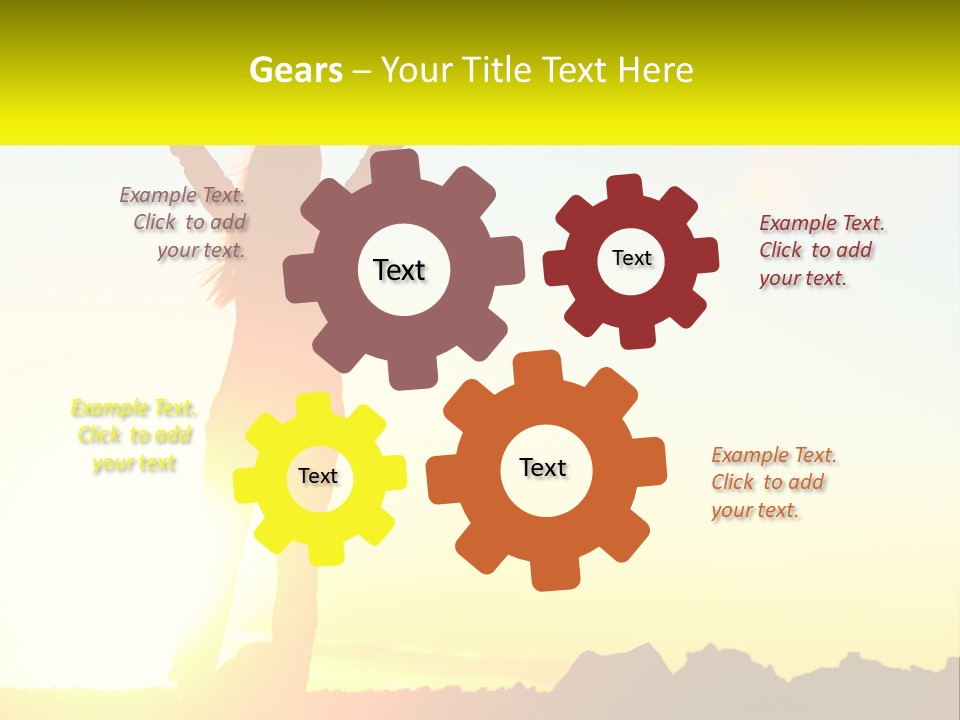 A Woman Raising Her Arms In The Air PowerPoint Template