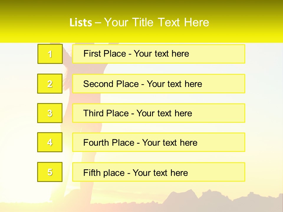 A Woman Raising Her Arms In The Air PowerPoint Template