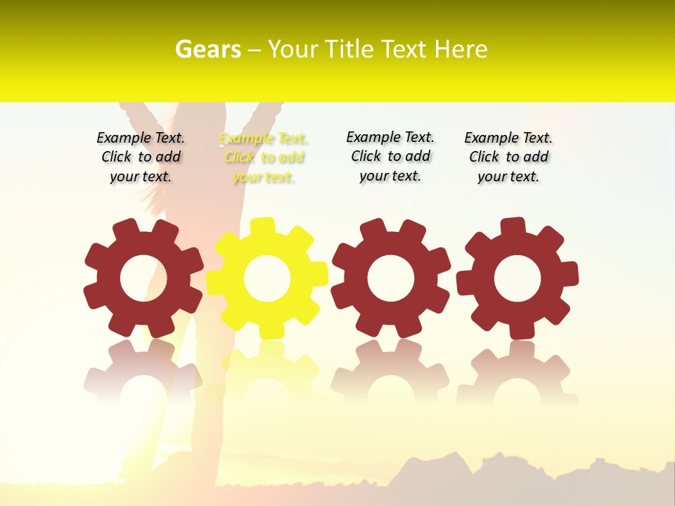 A Woman Raising Her Arms In The Air PowerPoint Template