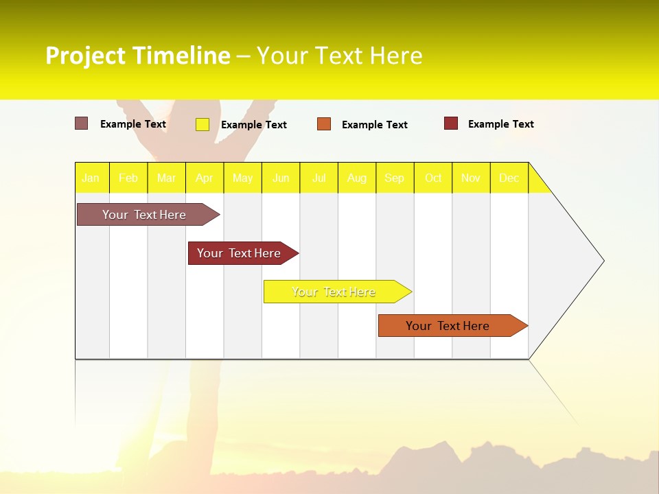 A Woman Raising Her Arms In The Air PowerPoint Template
