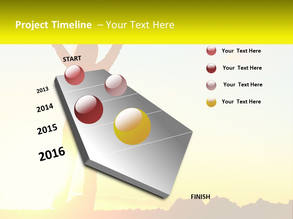 A Woman Raising Her Arms In The Air PowerPoint Template