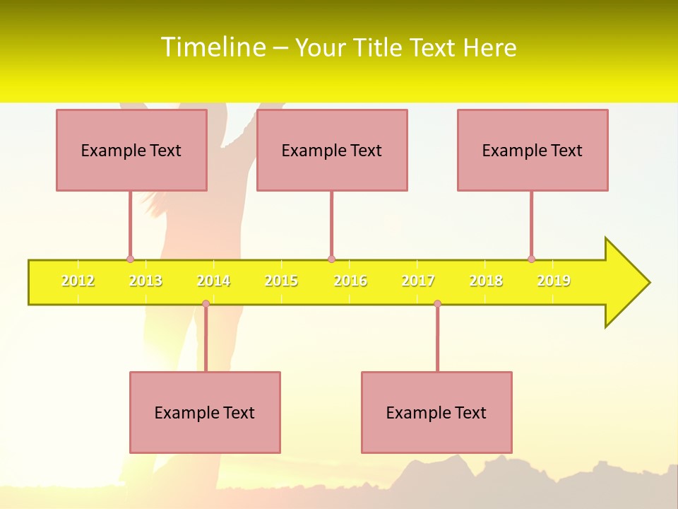 A Woman Raising Her Arms In The Air PowerPoint Template