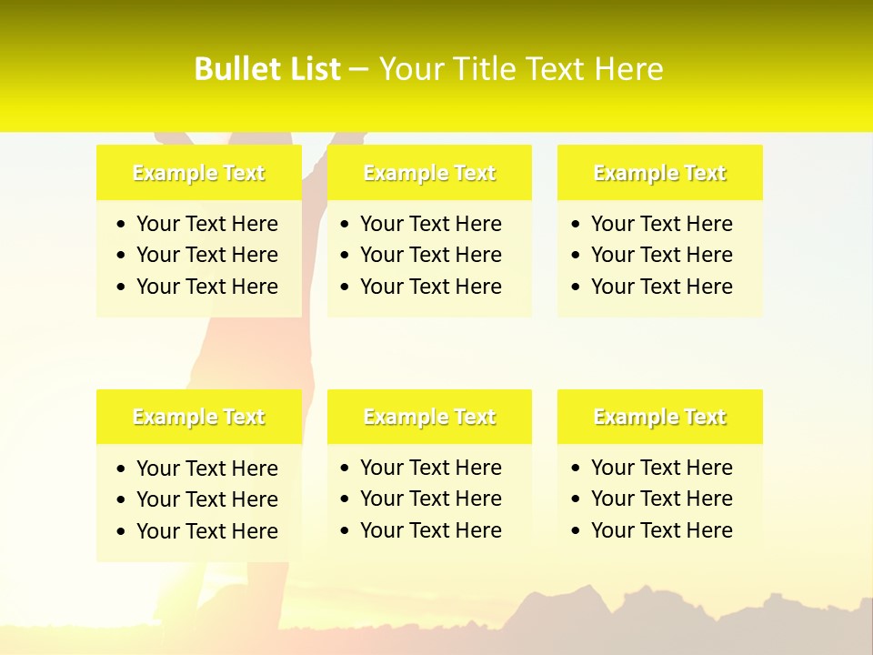 A Woman Raising Her Arms In The Air PowerPoint Template