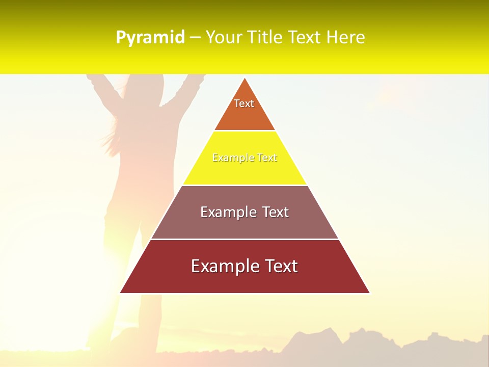 A Woman Raising Her Arms In The Air PowerPoint Template