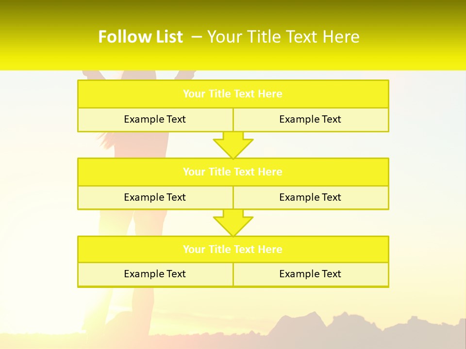 A Woman Raising Her Arms In The Air PowerPoint Template