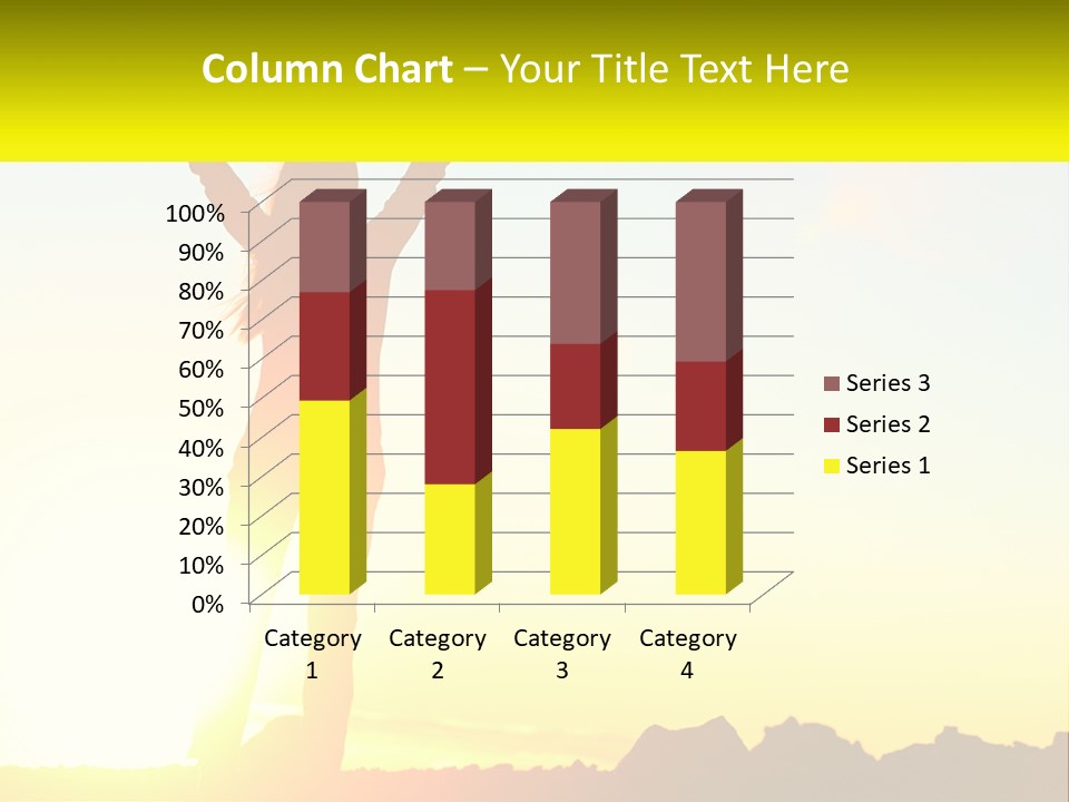 A Woman Raising Her Arms In The Air PowerPoint Template