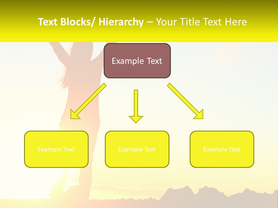 A Woman Raising Her Arms In The Air PowerPoint Template