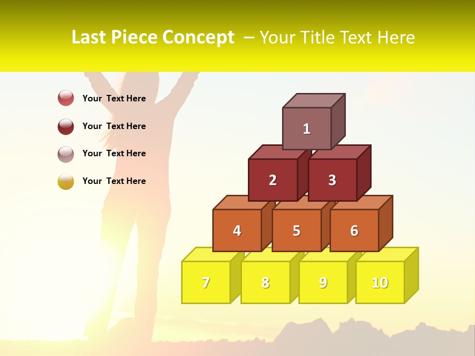 A Woman Raising Her Arms In The Air PowerPoint Template