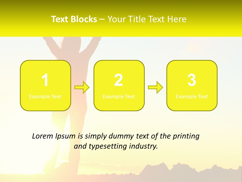 A Woman Raising Her Arms In The Air PowerPoint Template