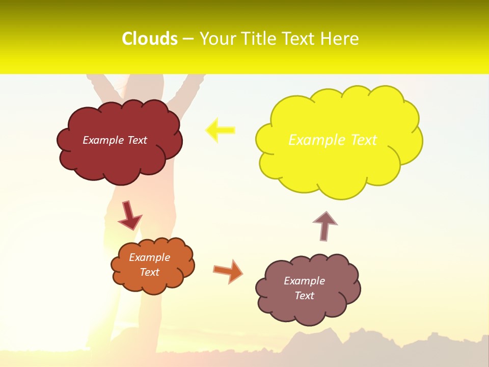 A Woman Raising Her Arms In The Air PowerPoint Template