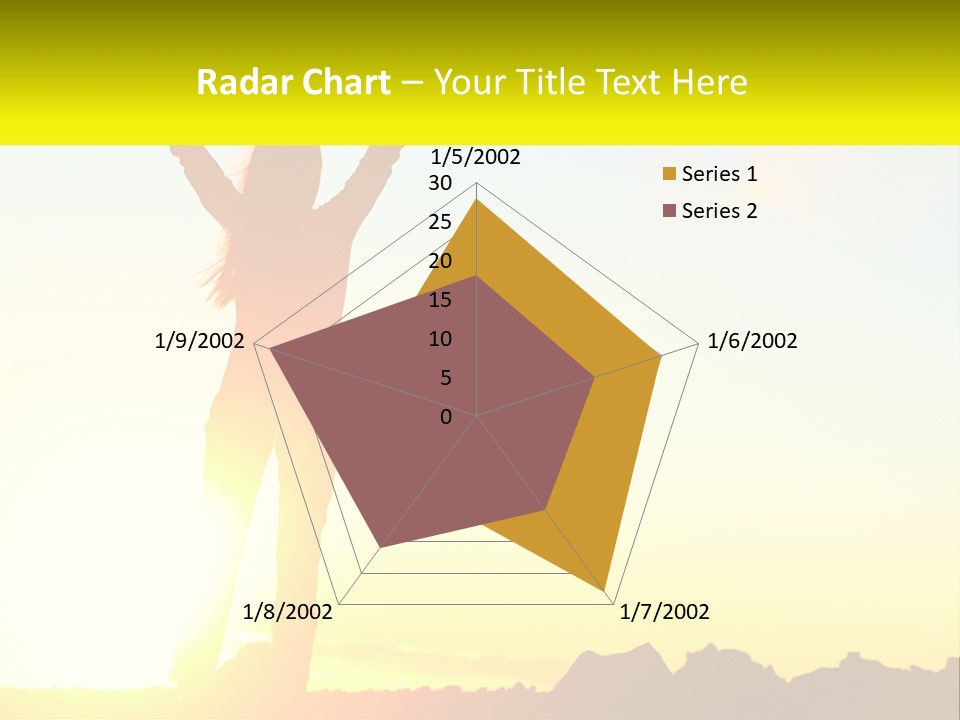 A Woman Raising Her Arms In The Air PowerPoint Template