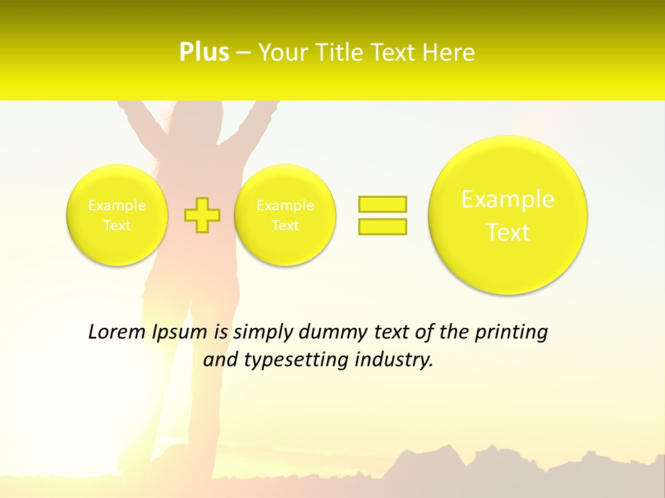 A Woman Raising Her Arms In The Air PowerPoint Template