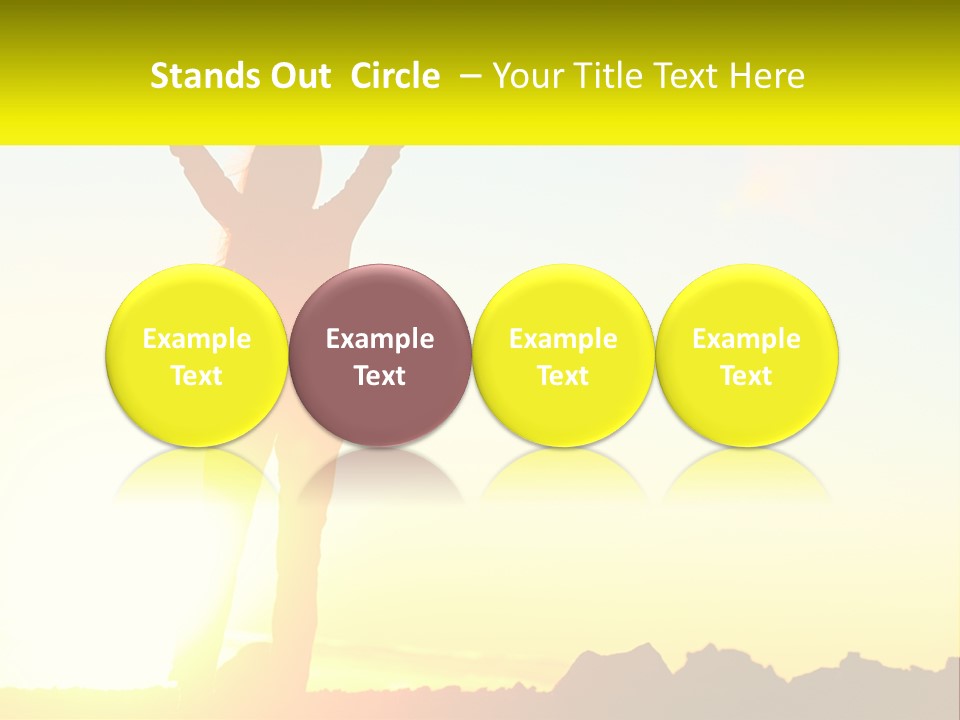 A Woman Raising Her Arms In The Air PowerPoint Template