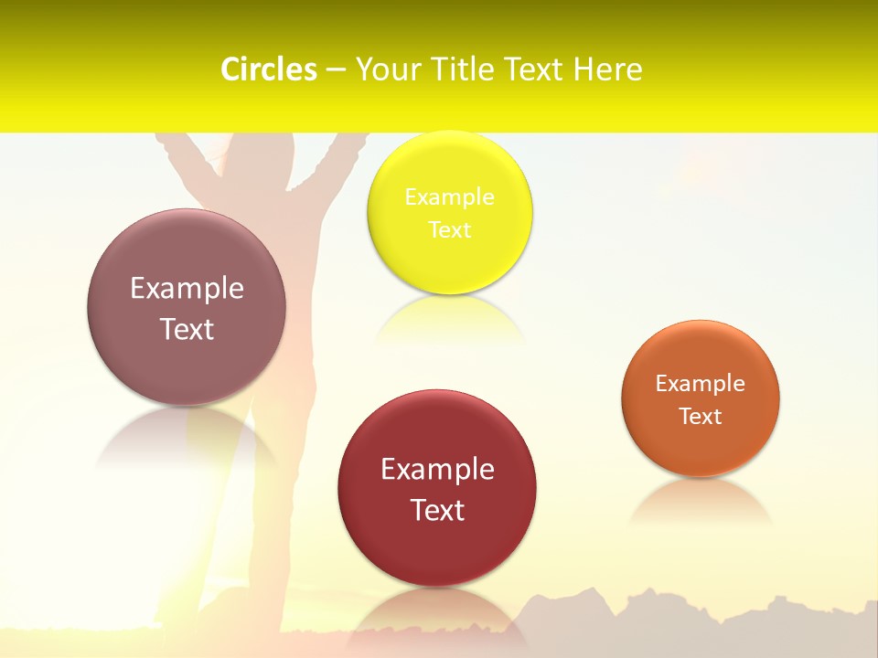 A Woman Raising Her Arms In The Air PowerPoint Template