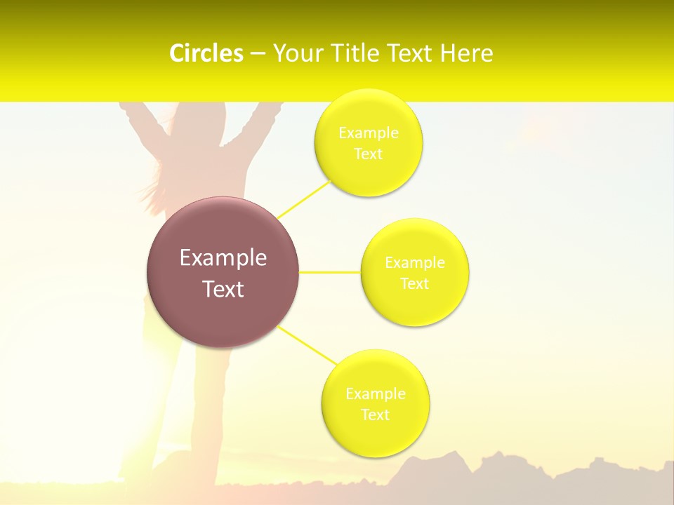 A Woman Raising Her Arms In The Air PowerPoint Template