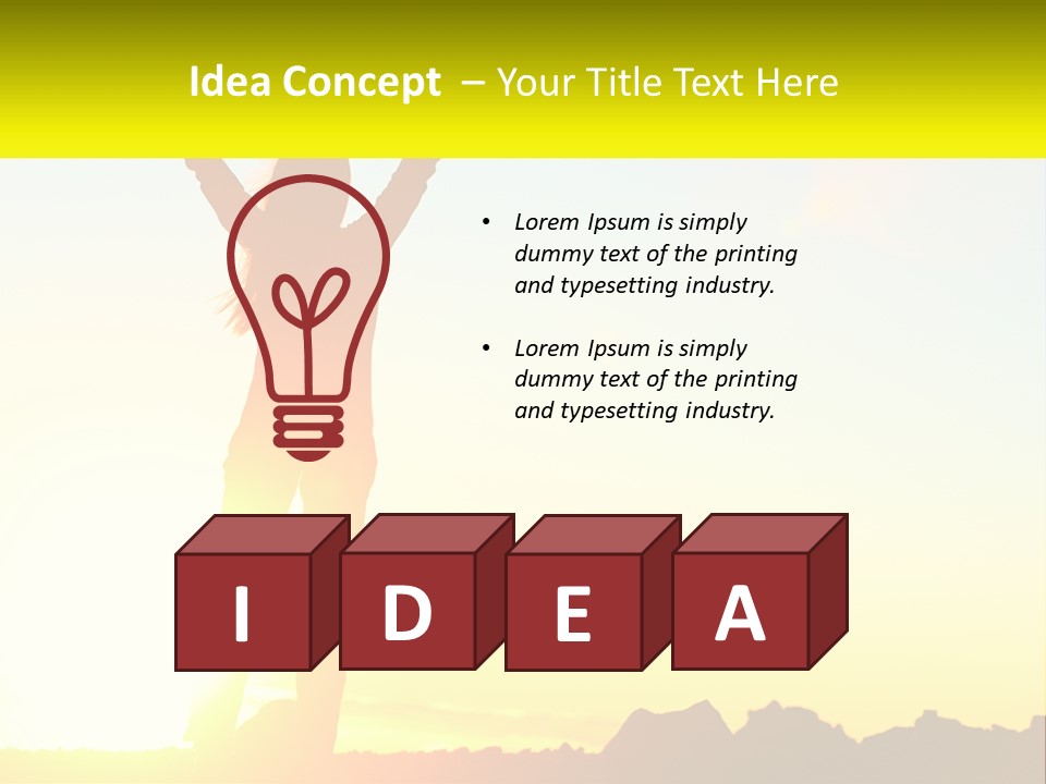 A Woman Raising Her Arms In The Air PowerPoint Template