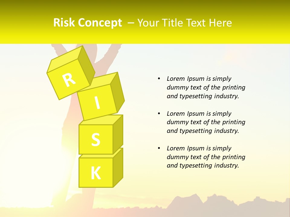 A Woman Raising Her Arms In The Air PowerPoint Template