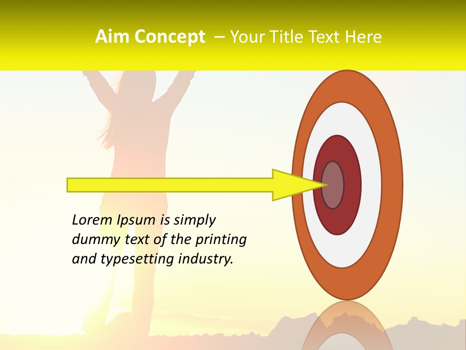 A Woman Raising Her Arms In The Air PowerPoint Template