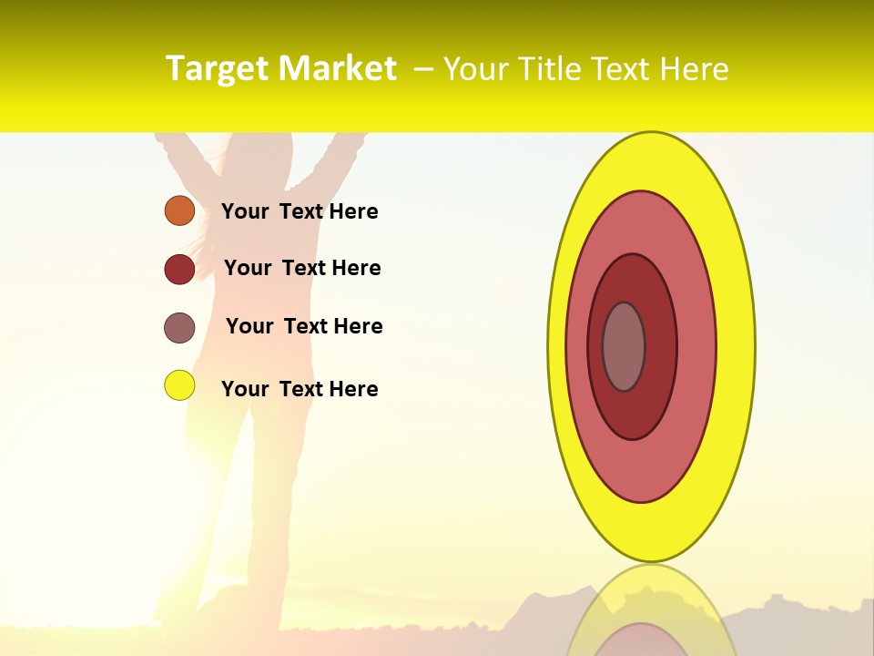 A Woman Raising Her Arms In The Air PowerPoint Template