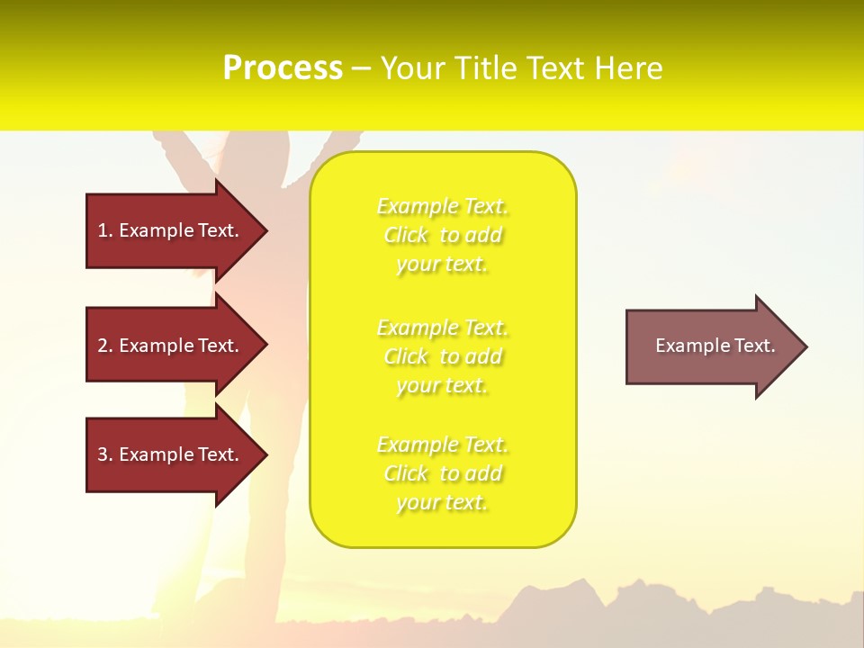 A Woman Raising Her Arms In The Air PowerPoint Template