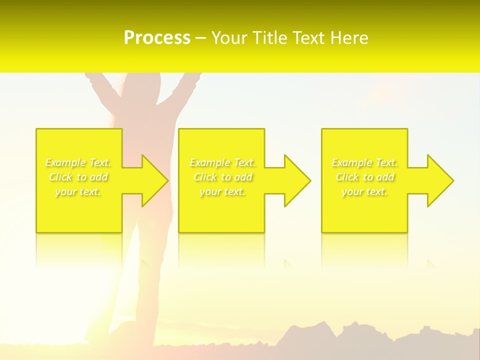 A Woman Raising Her Arms In The Air PowerPoint Template