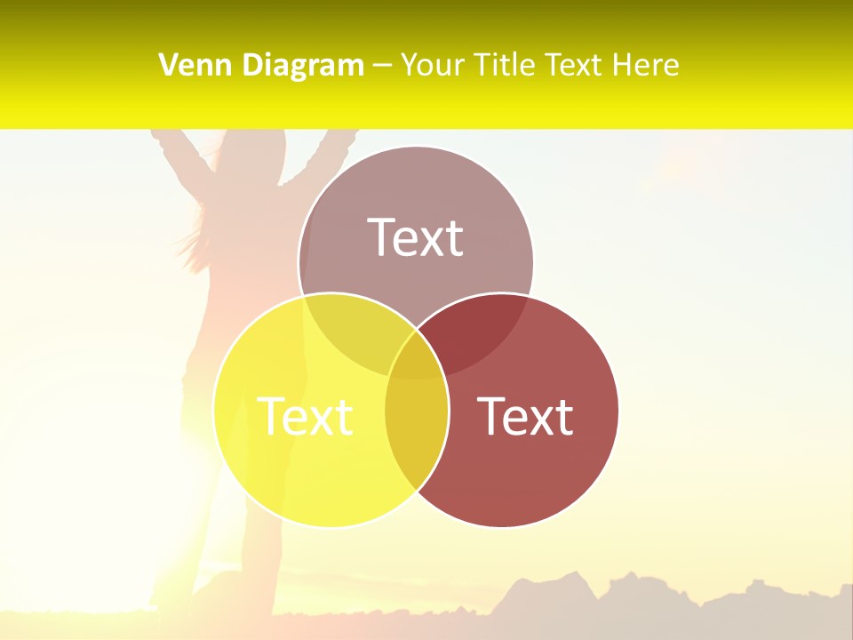 A Woman Raising Her Arms In The Air PowerPoint Template