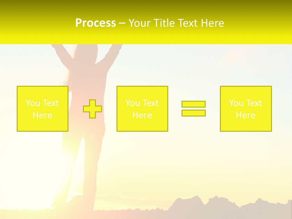 A Woman Raising Her Arms In The Air PowerPoint Template
