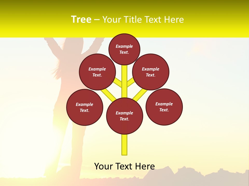 A Woman Raising Her Arms In The Air PowerPoint Template