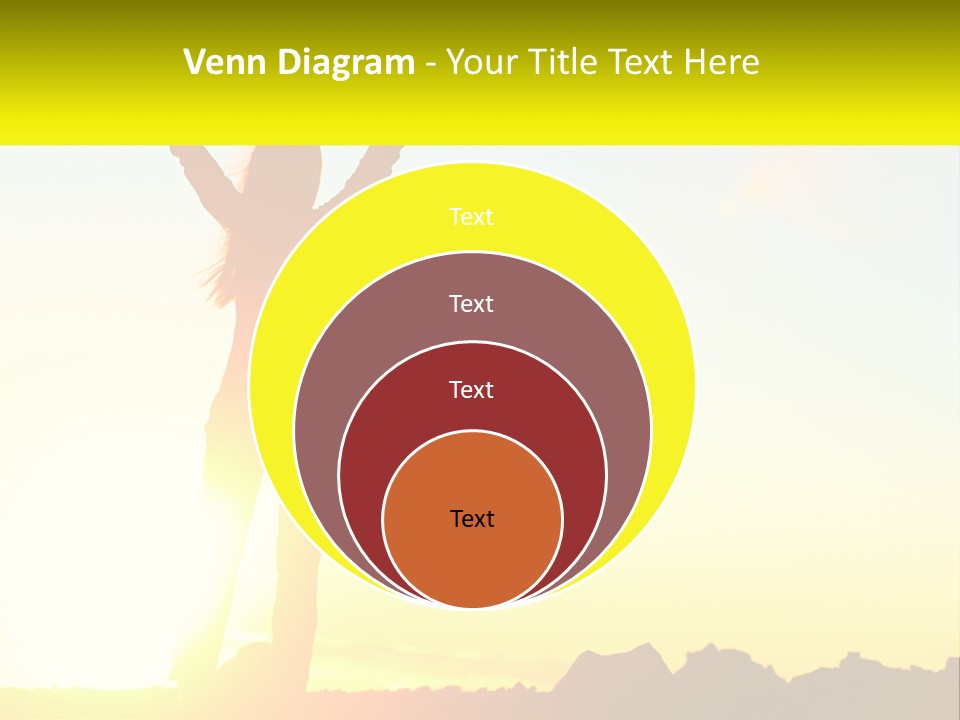 A Woman Raising Her Arms In The Air PowerPoint Template