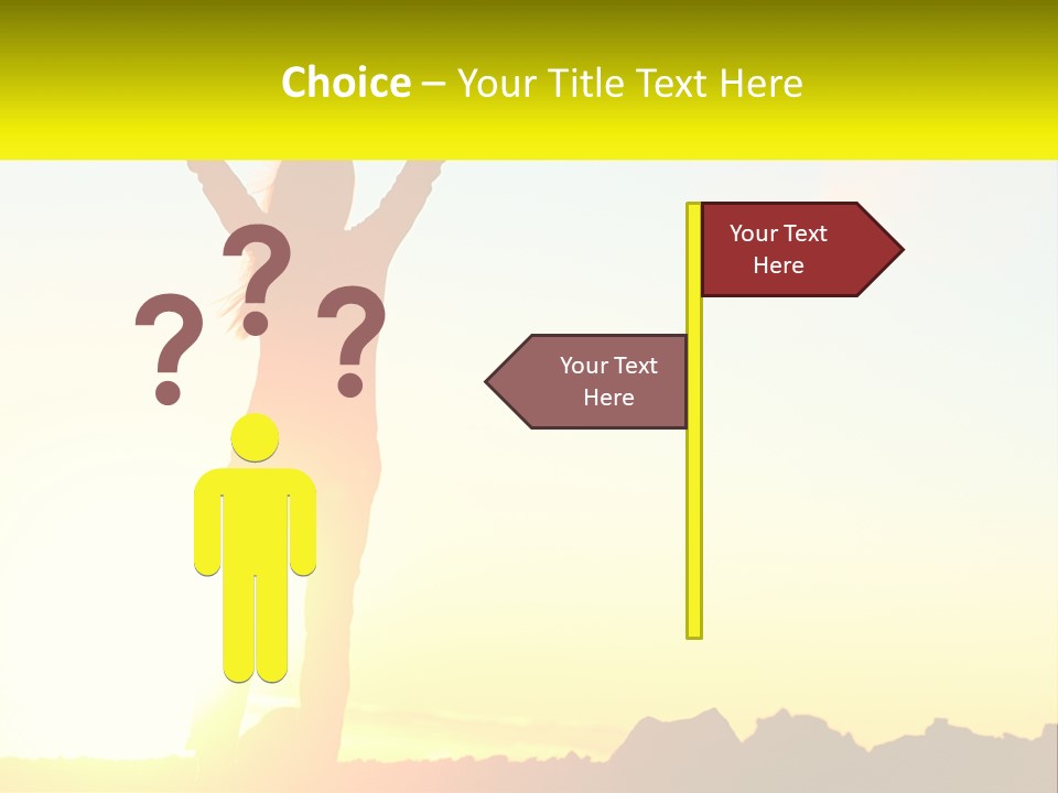 A Woman Raising Her Arms In The Air PowerPoint Template