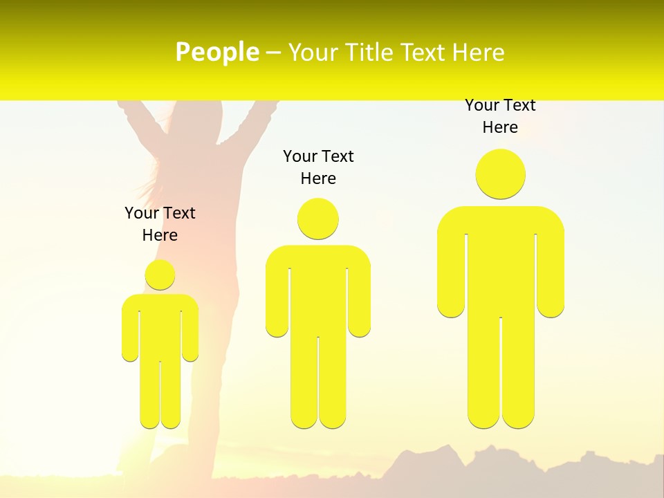 A Woman Raising Her Arms In The Air PowerPoint Template