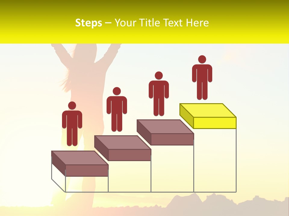 A Woman Raising Her Arms In The Air PowerPoint Template