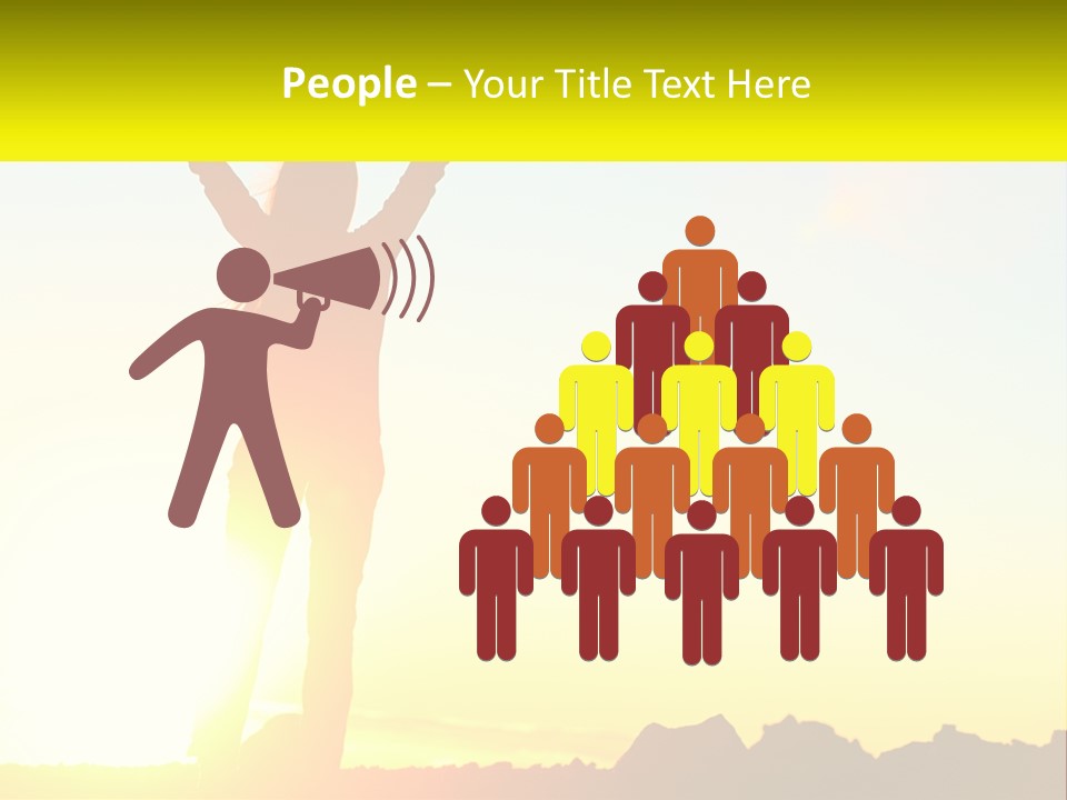 A Woman Raising Her Arms In The Air PowerPoint Template