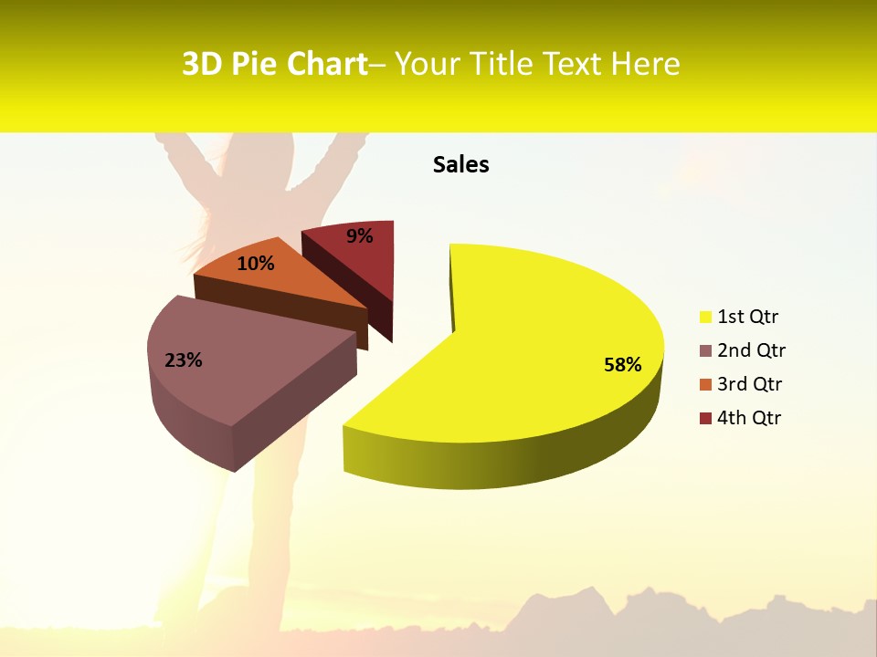 A Woman Raising Her Arms In The Air PowerPoint Template