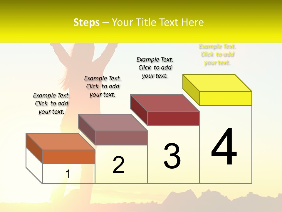 A Woman Raising Her Arms In The Air PowerPoint Template