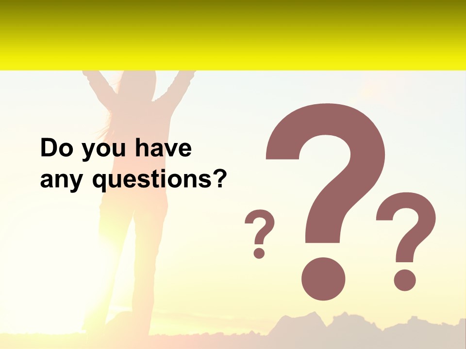 A Woman Raising Her Arms In The Air PowerPoint Template