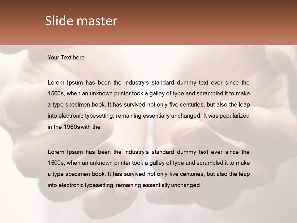 A Person Holding Out Their Hands With The Words Name Of Presentation PowerPoint Template