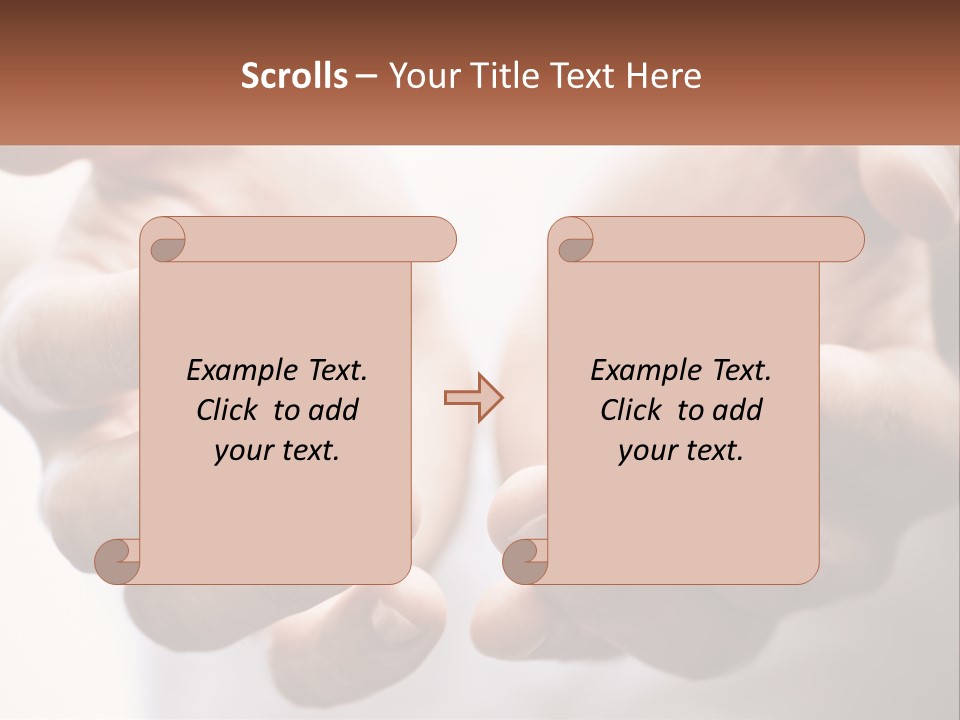 A Person Holding Out Their Hands With The Words Name Of Presentation PowerPoint Template