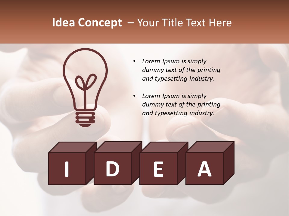 A Person Holding Out Their Hands With The Words Name Of Presentation PowerPoint Template