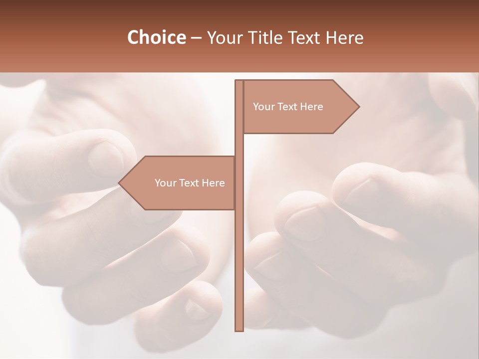 A Person Holding Out Their Hands With The Words Name Of Presentation PowerPoint Template