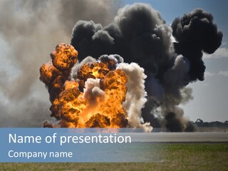 A Large Group Of Black Smoke Is In The Air PowerPoint Template