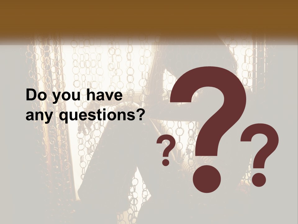 A Silhouette Of A Woman Sitting In Front Of A Curtain PowerPoint Template