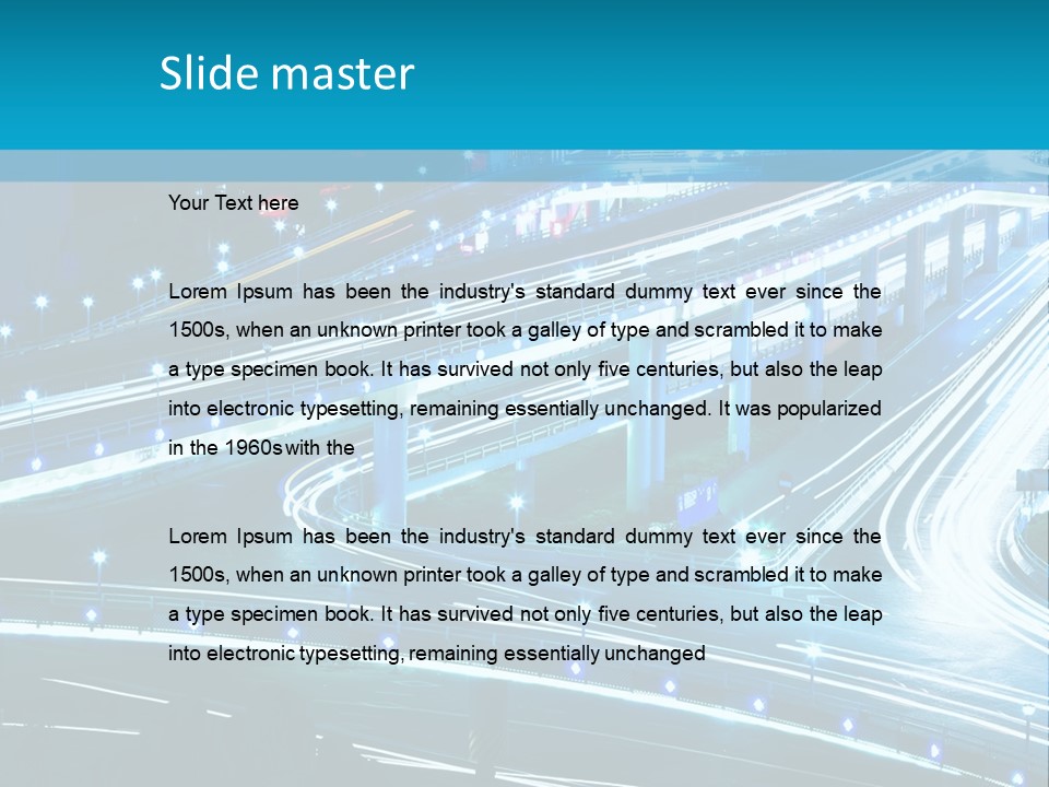 A Busy City Street At Night With A Lot Of Lights PowerPoint Template