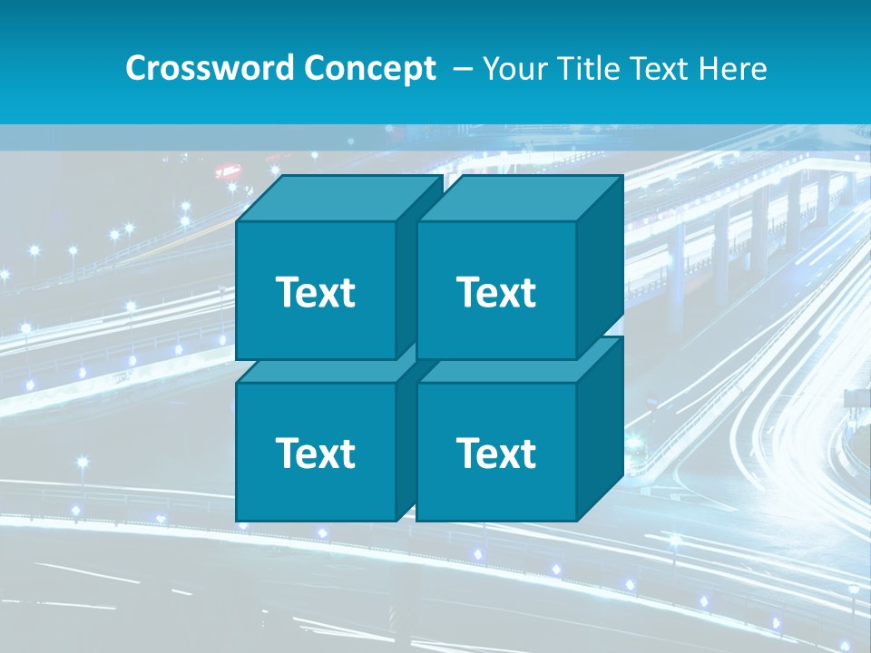 A Busy City Street At Night With A Lot Of Lights PowerPoint Template
