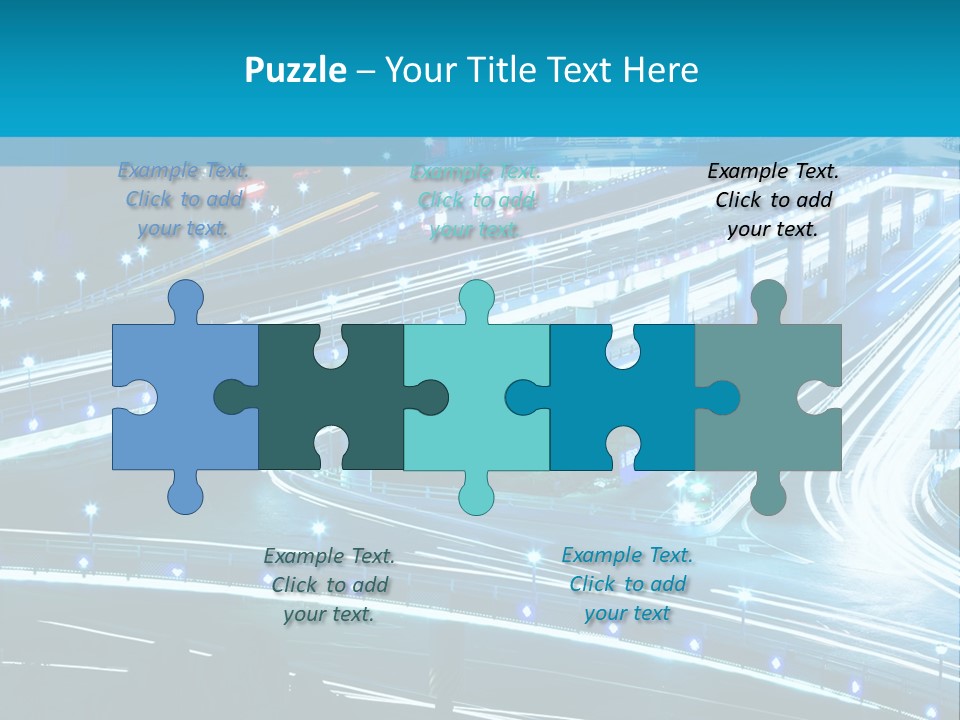 A Busy City Street At Night With A Lot Of Lights PowerPoint Template