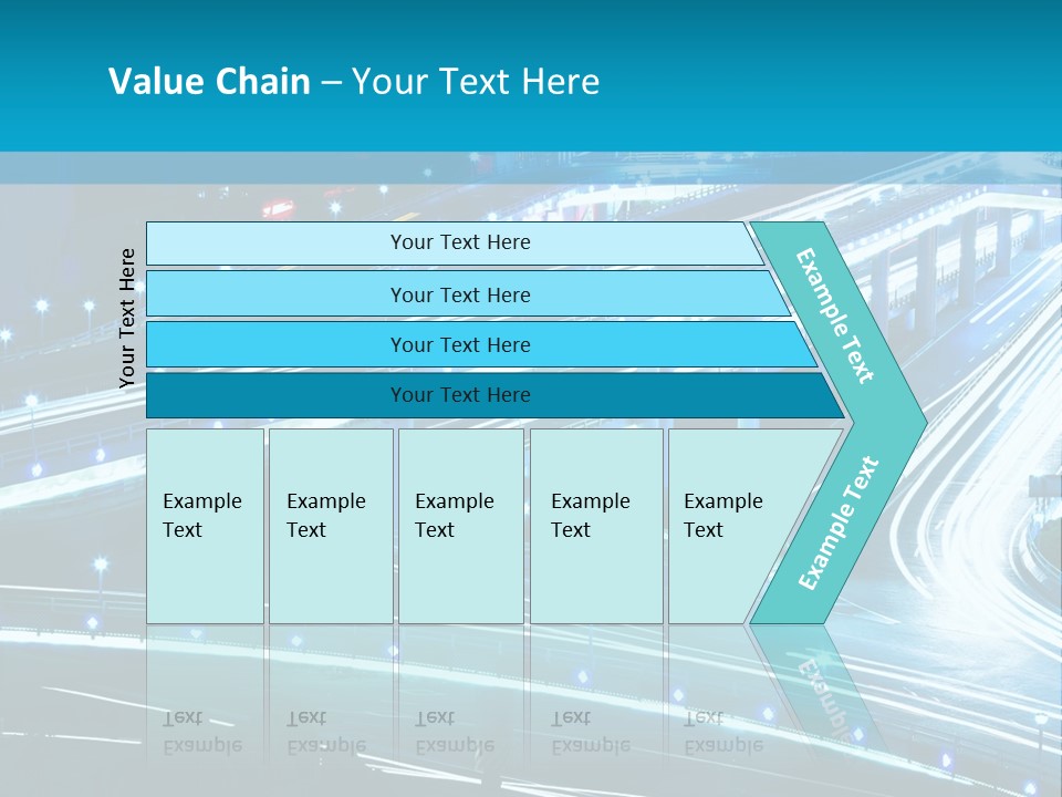 A Busy City Street At Night With A Lot Of Lights PowerPoint Template