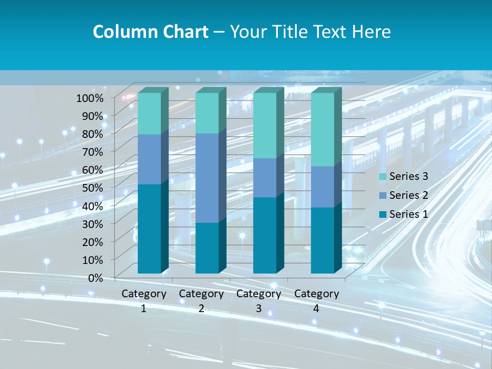 A Busy City Street At Night With A Lot Of Lights PowerPoint Template